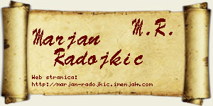 Marjan Radojkić vizit kartica
